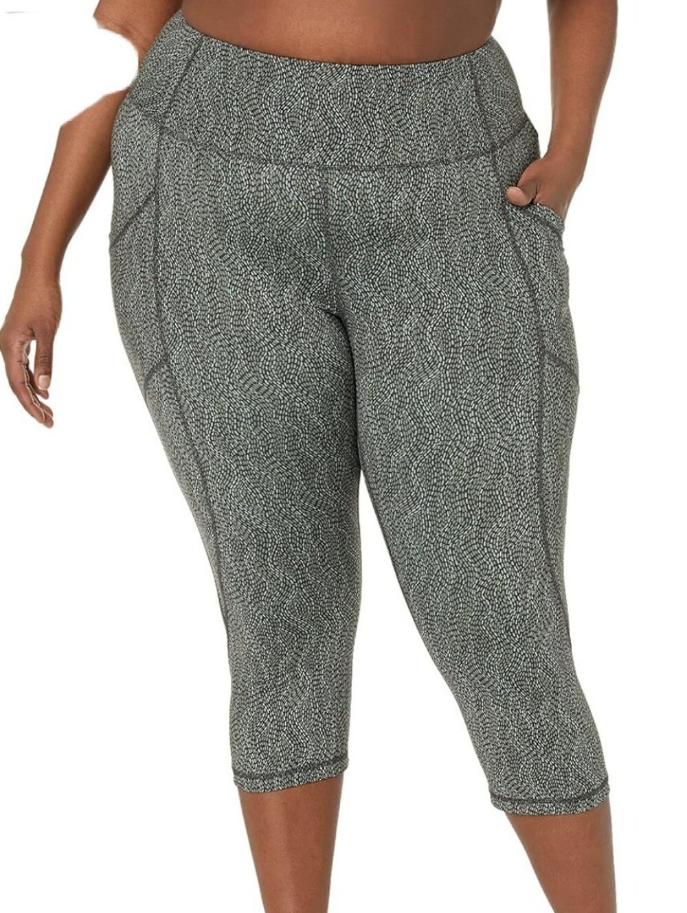 ActiveFit Plus High-Waist Capri Leggings - Gray